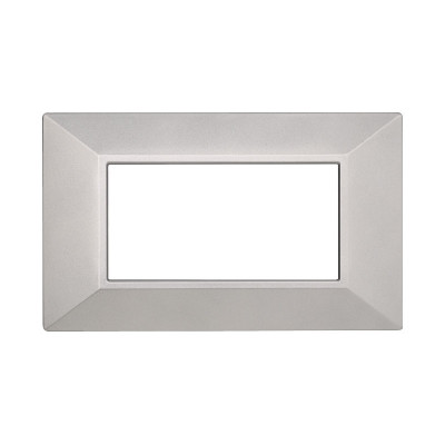 ETTROIT PLACCA PIRAMIDE 4 MODULI - SERIE MOON - SILVER (AN90406) Compatibile ABB Axolute