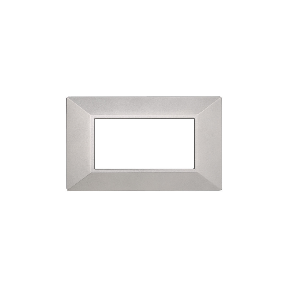 ETTROIT PLACCA PIRAMIDE 4 MODULI - SERIE MOON - SILVER (AN90406) Compatibile ABB Axolute