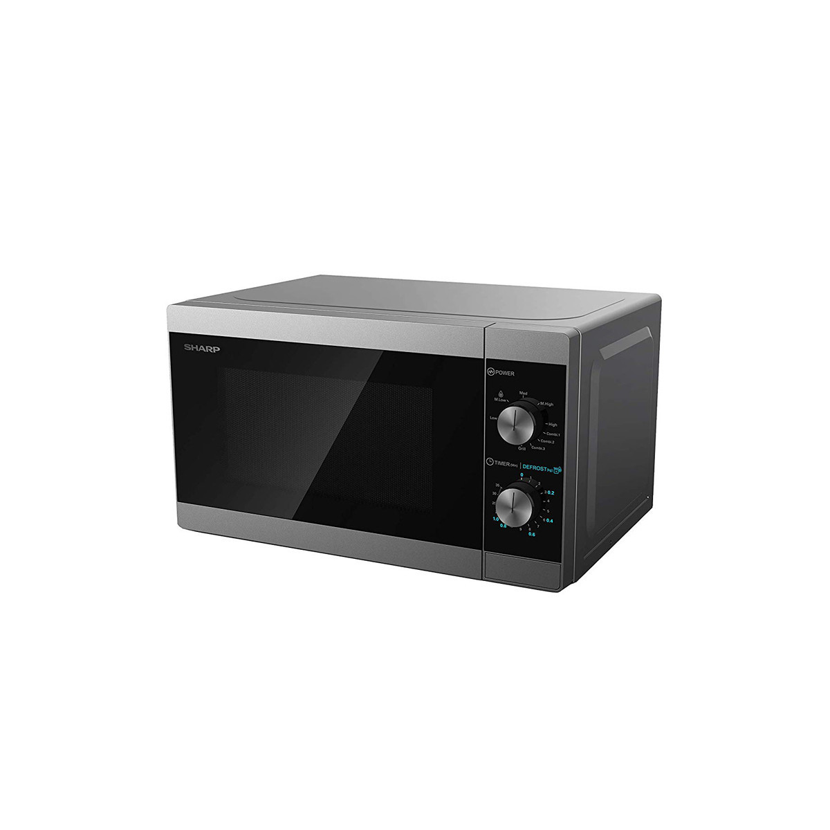 SHARP YC-MS01E-S - FORNO A MICROONDE 20L - 800W - CONTROLLO ANALOGICO - 5 LIVELLI DI POTENZA - SILVER