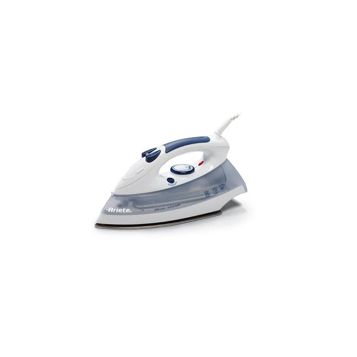 ARIETE STEAM IRON 2000 (6214/10) - FERRO DA STIRO - PIASTRA ACCIAIO INOX - COLPO VAPORE - SELF CLEANING - 2000W