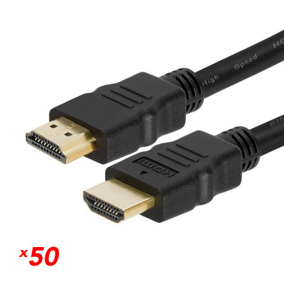 CAVO HDMI M/M 2MT 3D DOPPIA SCHERMATURA - CONFEZIONE DA 50 PZ