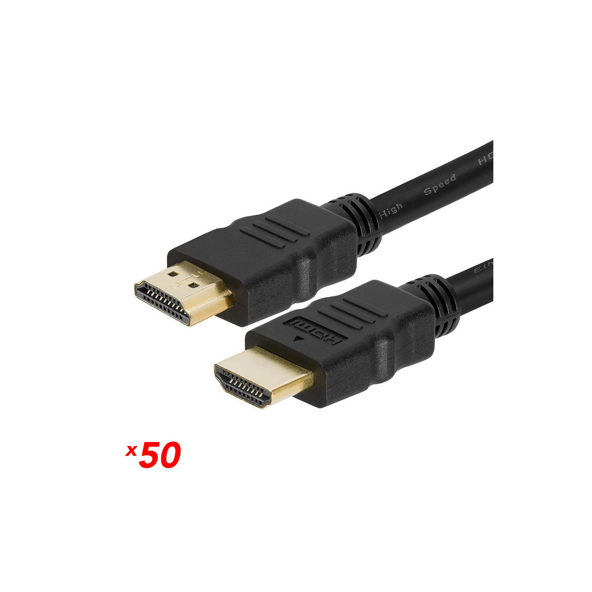 CAVO HDMI M/M 2MT 3D DOPPIA SCHERMATURA - CONFEZIONE DA 50 PZ