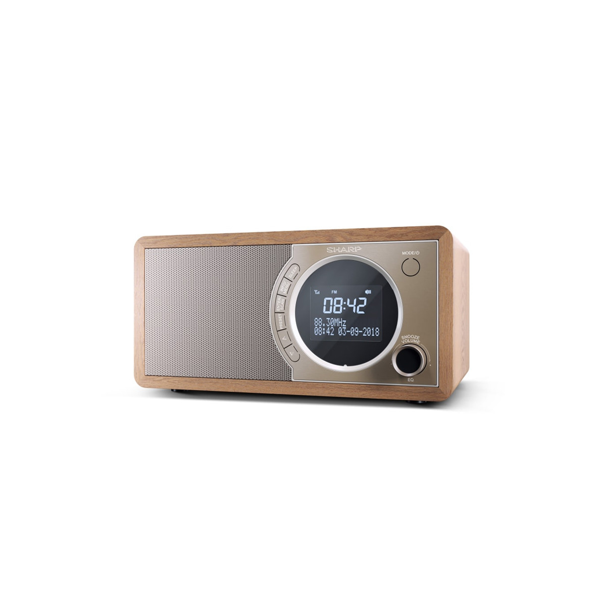 SHARP DR-450(BR) - RADIO DIGITALE - DAB/DAB+ - LCD MONOCROMATICO - 6W - BLUETOOTH - CHASSIS IN LEGNO - MARRONE