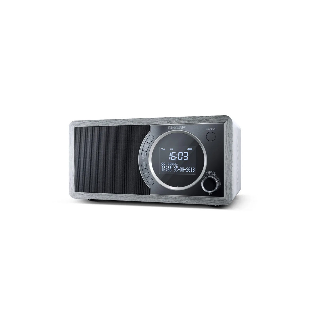 SHARP DR-450(GR) - RADIO DIGITALE - DAB/DAB+ - LCD MONOCROMATICO - 6W - BLUETOOTH - CHASSIS IN LEGNO - GRIGIO