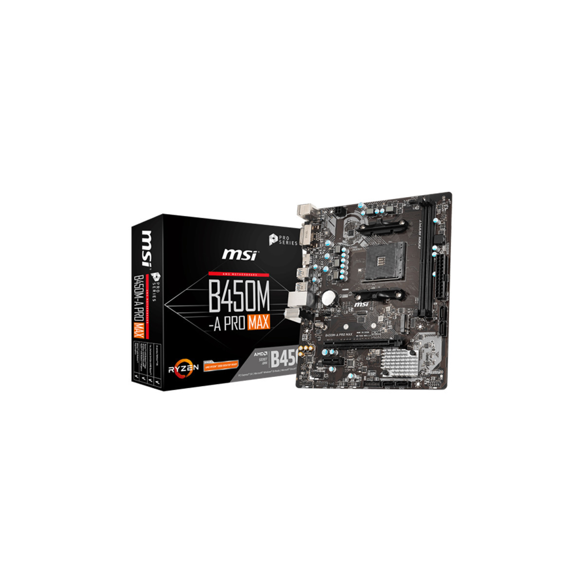 MSI B450M-A PRO MAX (7C52-001R) - MAINBOARD MICRO ATX - DDR4 - SOCKET AM4 - HDMI