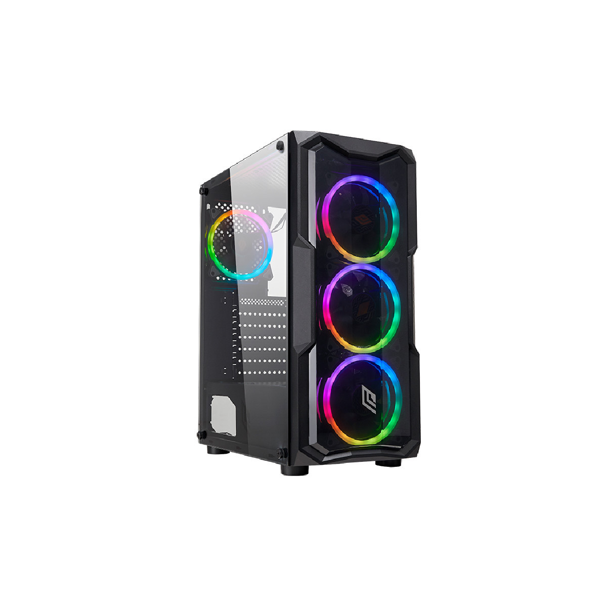 CASE NOUA SMASH S2 - ATX 3*USB3.0/2.0 4*Fan Dual Halo Rgb Rainbow Addressable Front Plexi Side Glass