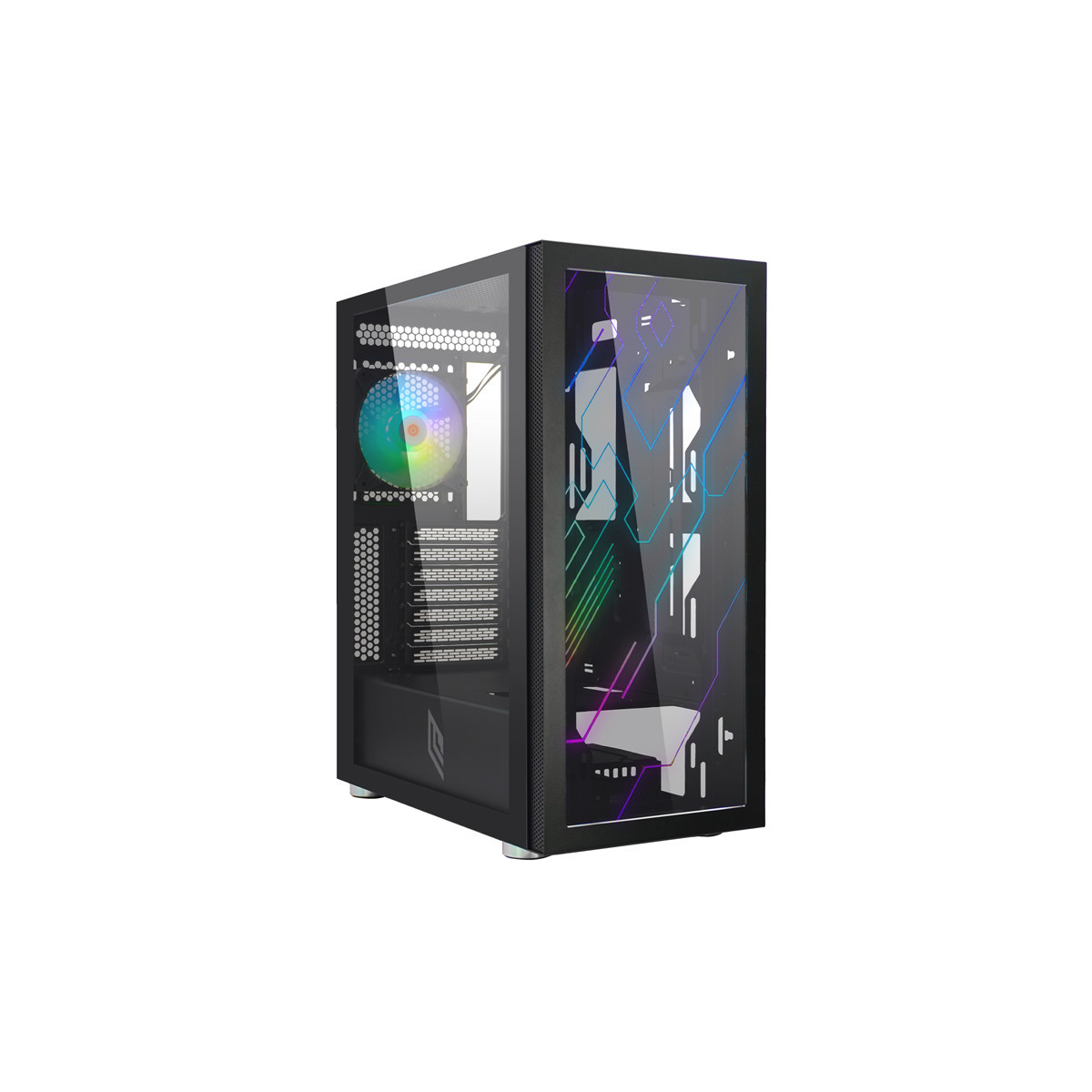 NOUA UTOPIA F15 - CASE MID-TOWER - LATERALE E FRONTALE IN VETRO TEMPERATO - VENTOLA ARGB - INCISIONE LASER RGB SUL FRONTALE