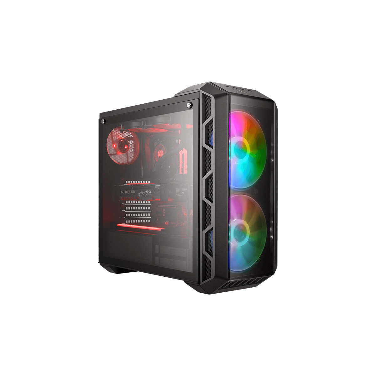 COOLER MASTER MASTERCASE H500 ARGB - 2USB3 2USB22x2.5/3.52x2.52x200mm ARGB Fr.Fans 120mm R.FanRad.Supp.controllerNO PSU