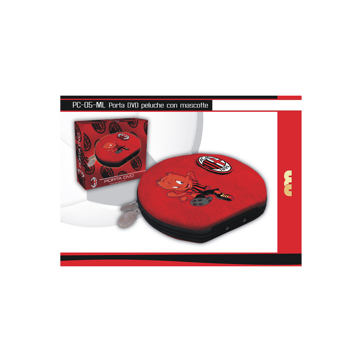 PC05ML MILAN PORTA DVD PULUCHE CON MASCOTTE