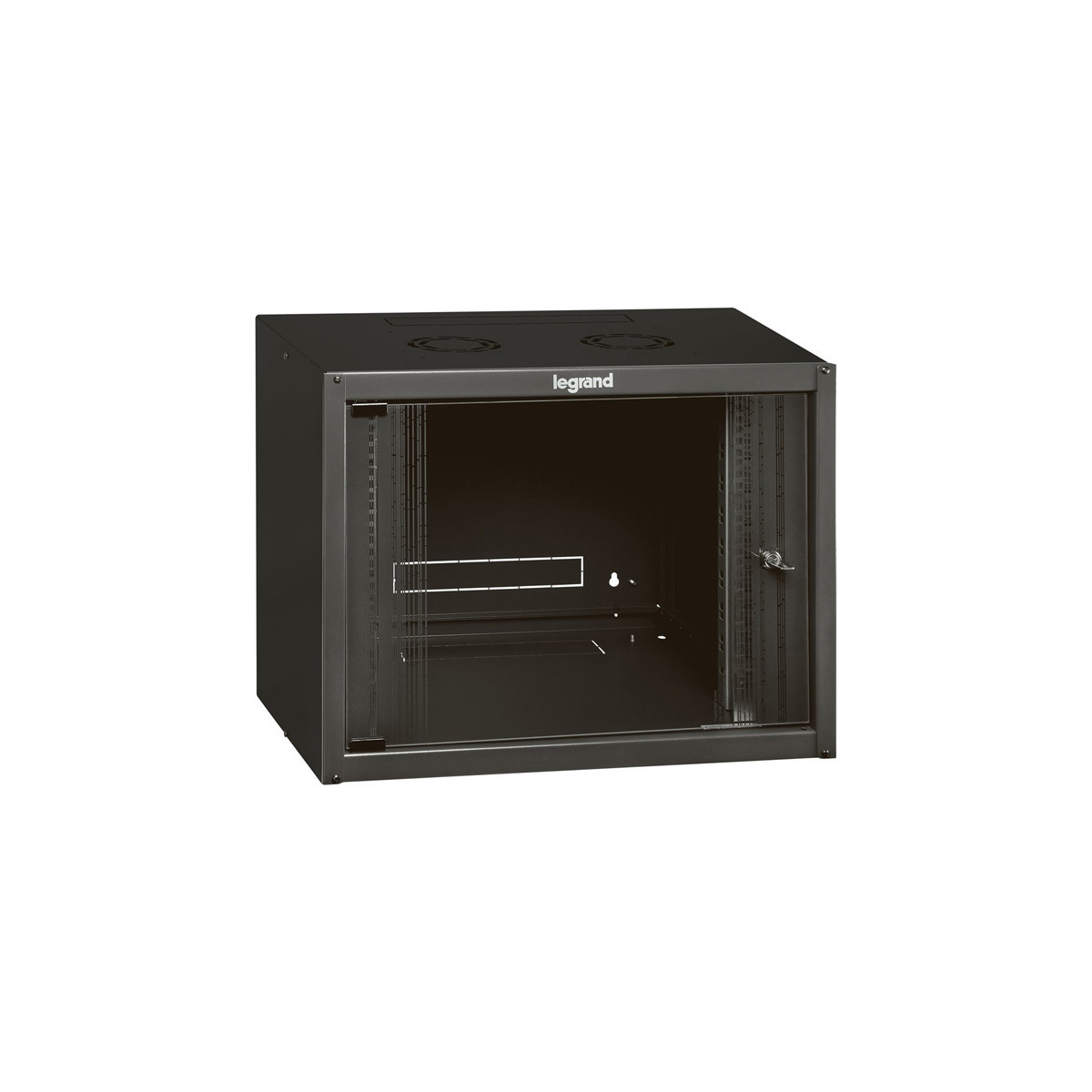 ARMADIO RACK LEGRAND 19 12 UNITA'' DA MURO (A)625 x (L)600 x (P)450 BLACK PORTA  IN VETRO