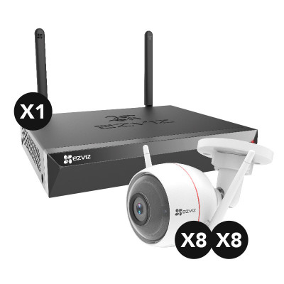 KIT EZVIZ 1X NVR WIFI 16 CANALI (CS-X5S-16W) + 16X CAMERA FHD HUSKY AIR PLUS + 4 CAVI 18M OMAGGIO