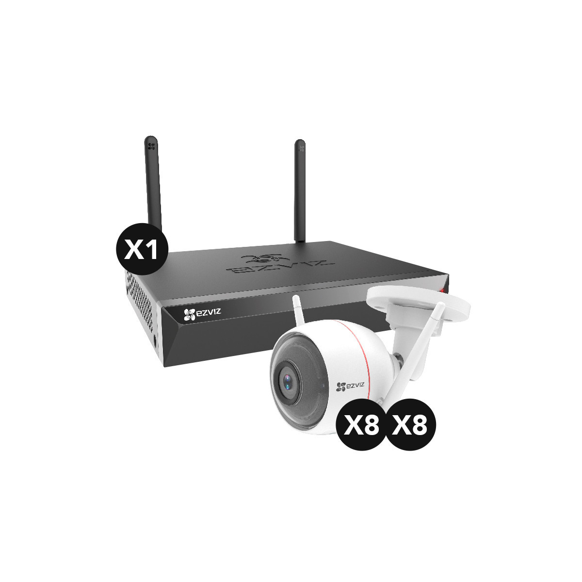 KIT EZVIZ 1X NVR WIFI 16 CANALI (CS-X5S-16W) + 16X CAMERA FHD HUSKY AIR PLUS + 4 CAVI 18M OMAGGIO