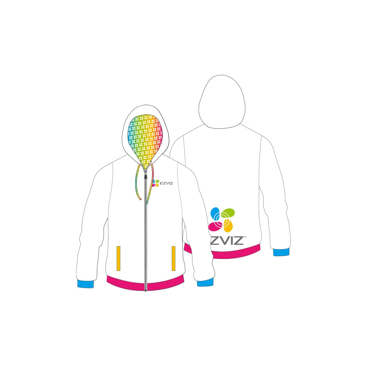 FELPA BAMBINO RAINBOW ZIP - TAGLIA 2XS