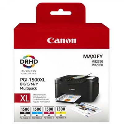 CANON PGI-1500XL BLACK + TRI-COLOR (9182B004) - CARTUCCIA ORIGINALE MULTIPACK AD ALTA EFFICIENZA