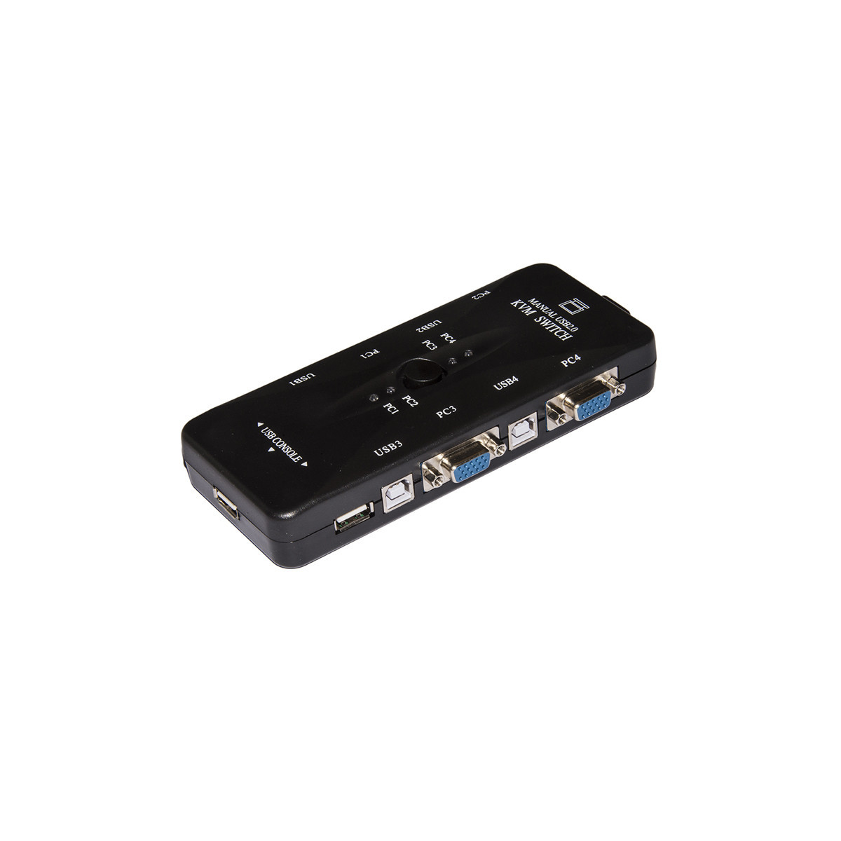 SWITCH KVM MANUALE PER 4 PC USB/VGA CON 1 MOUSE 1 TASTIERA USB E 1 MONITOR VGA CON CAVI INCLUSI