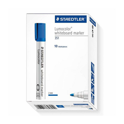 STAEDTLER Lumocolor 351 Pennarello per lavagna Punta Rotonda COLORE BLU CON.10PZ