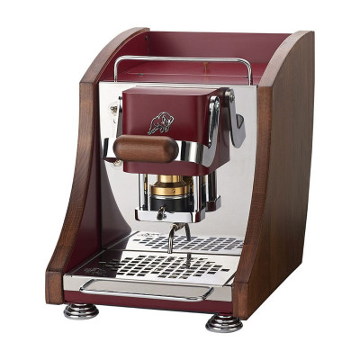 FABER AGENTA MINI - MACCHINA PER CAFFE''  - PRESSACIALDA IN OTTONE - TELAIO IN METALLO CHERRY RED E LATERALI IN LEGNO