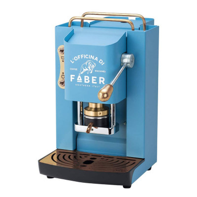 FABER PRO DELUXE - MACCHINA PER CAFFE'' CON PRESSACIALDA IN OTTONE - TELAIO INTERAMENTE IN ACCIAIO TURCHESE