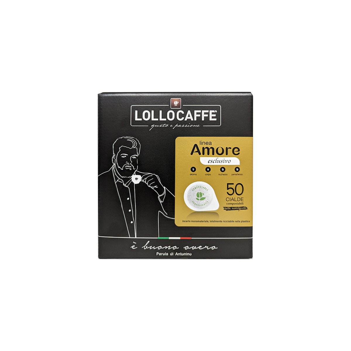 LOLLO CAFFE` LINEA AMORE - GUSTO ESCLUSIVO - CIALDE 44MM - BOX 50PZ