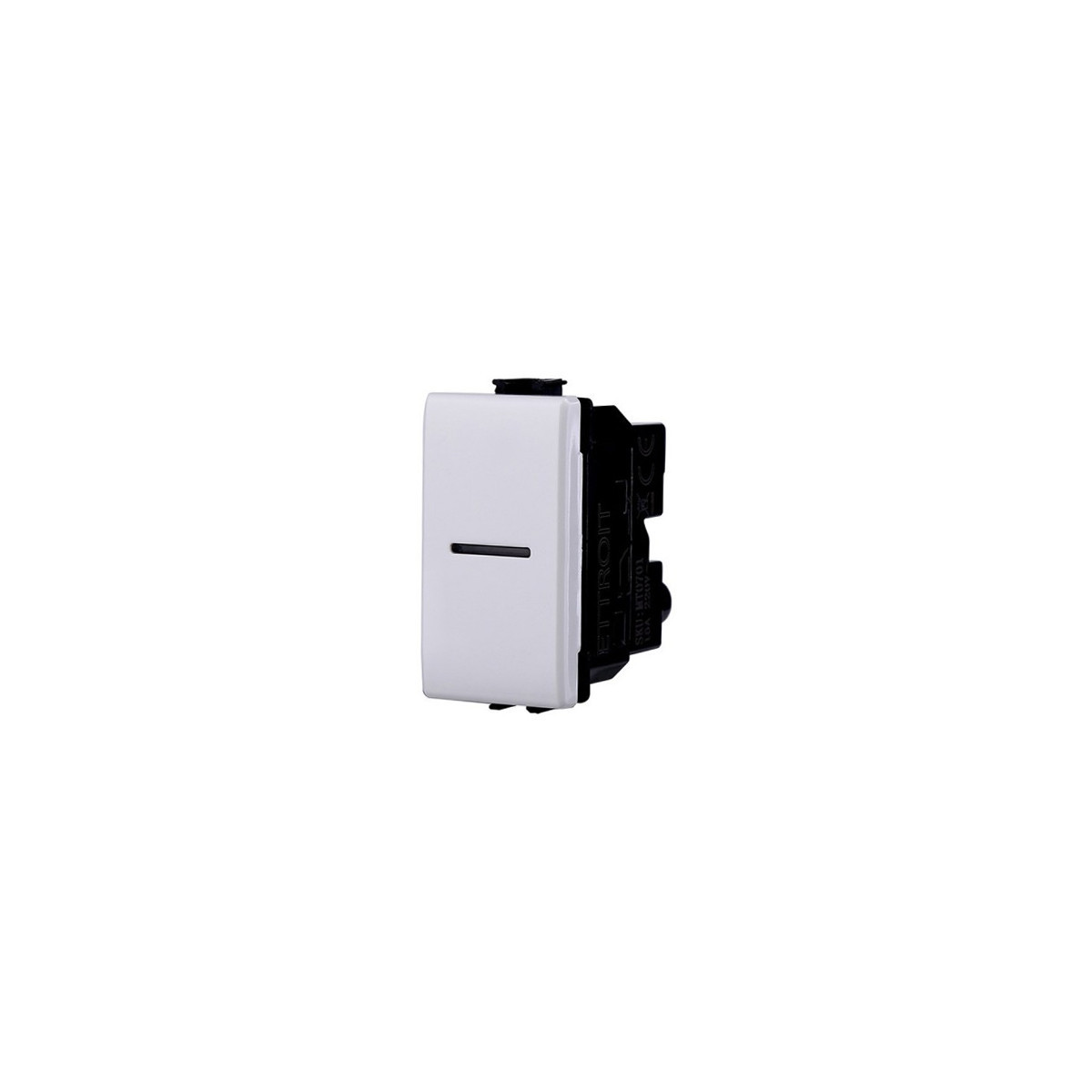 ETTROIT INTERRUTTORE ASSIALE UNIPOLARE - SERIE SOLAR - BIANCO (MT0501) Compatibile BTicino Matix