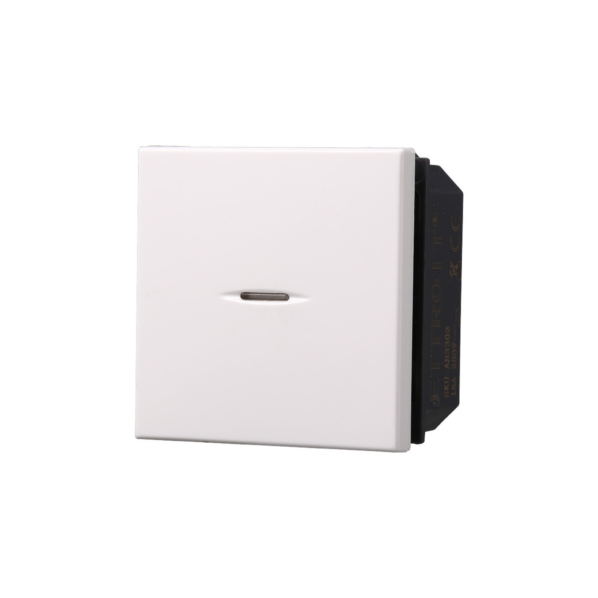 ETTROIT INTERRUTTORE ASSIALE 2 POSTI - SERIE MOON - BIANCO (AB3202) Compatibile BTicino Axolute