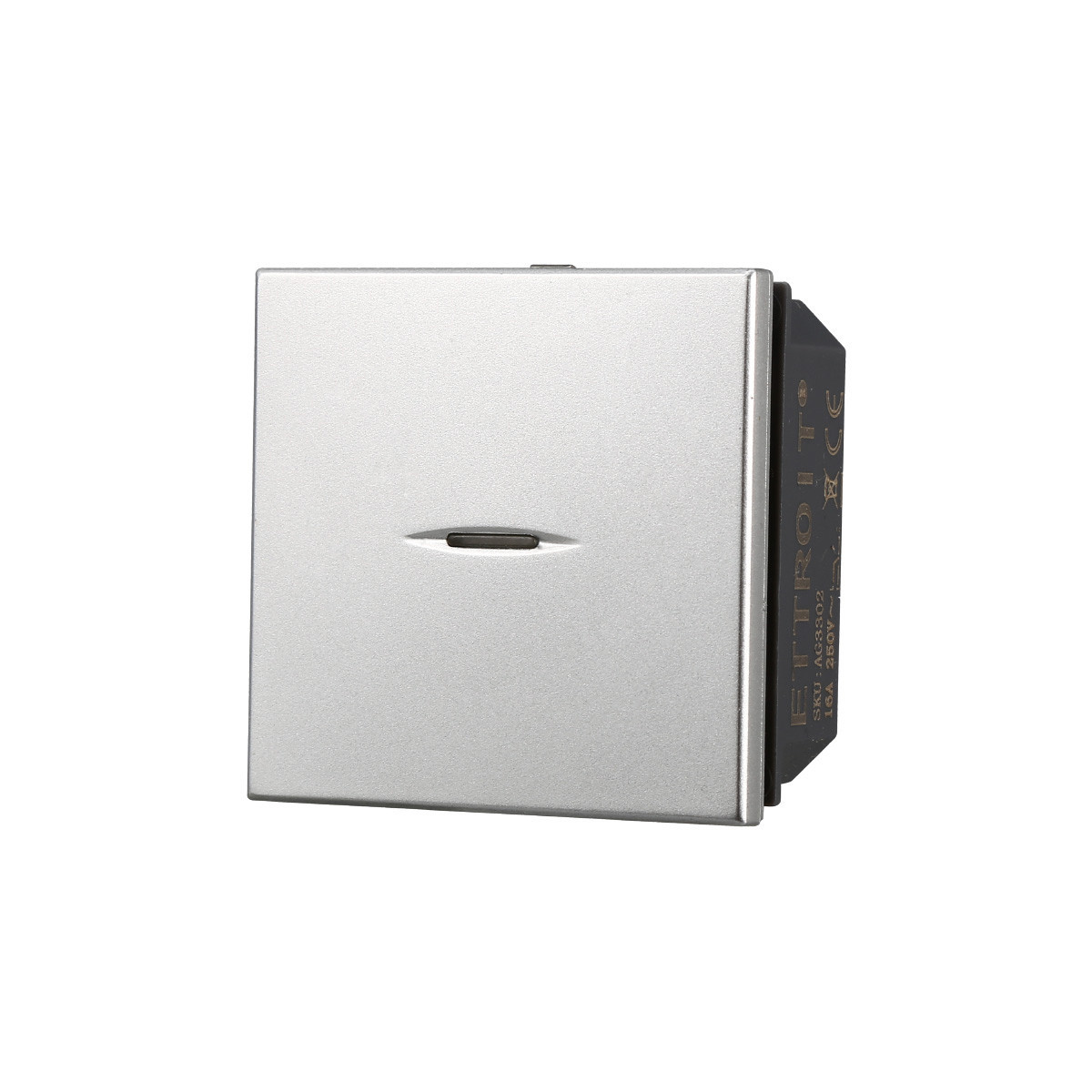 ETTROIT INTERRUTTORE ASSIALE 2 POSTI - SERIE MOON - GRIGIO (AG3202) Compatibile BTicino Axolute