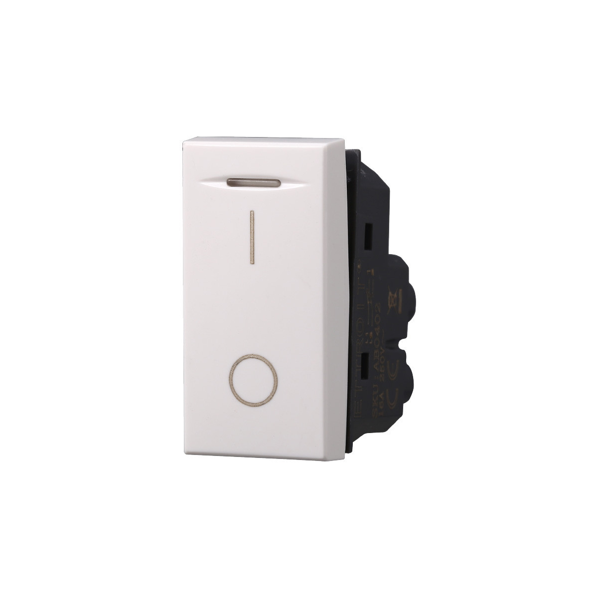 ETTROIT INTERRUTTORE BASCULANTE BIPOLARE 16A - SERIE MOON - BIANCO (AB0402) Compatibile ABB Axolute