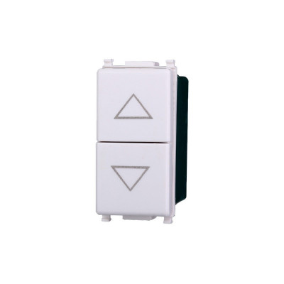 ETTROIT PULSANTE DOPPIO SALISCENDI - SERIE STARLIGHT - BIANCO (EV1202) Compatibile Vimar Plana