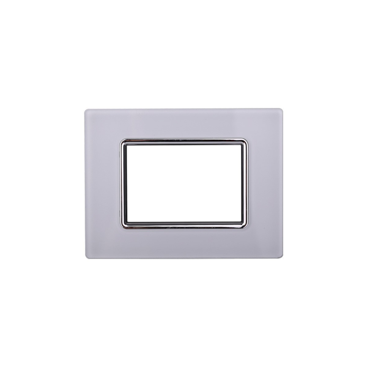 ETTROIT PLACCA IN VETRO 3 MODULI - SERIE SPACE - BIANCO (LN84301) Compatibile BTicino Living