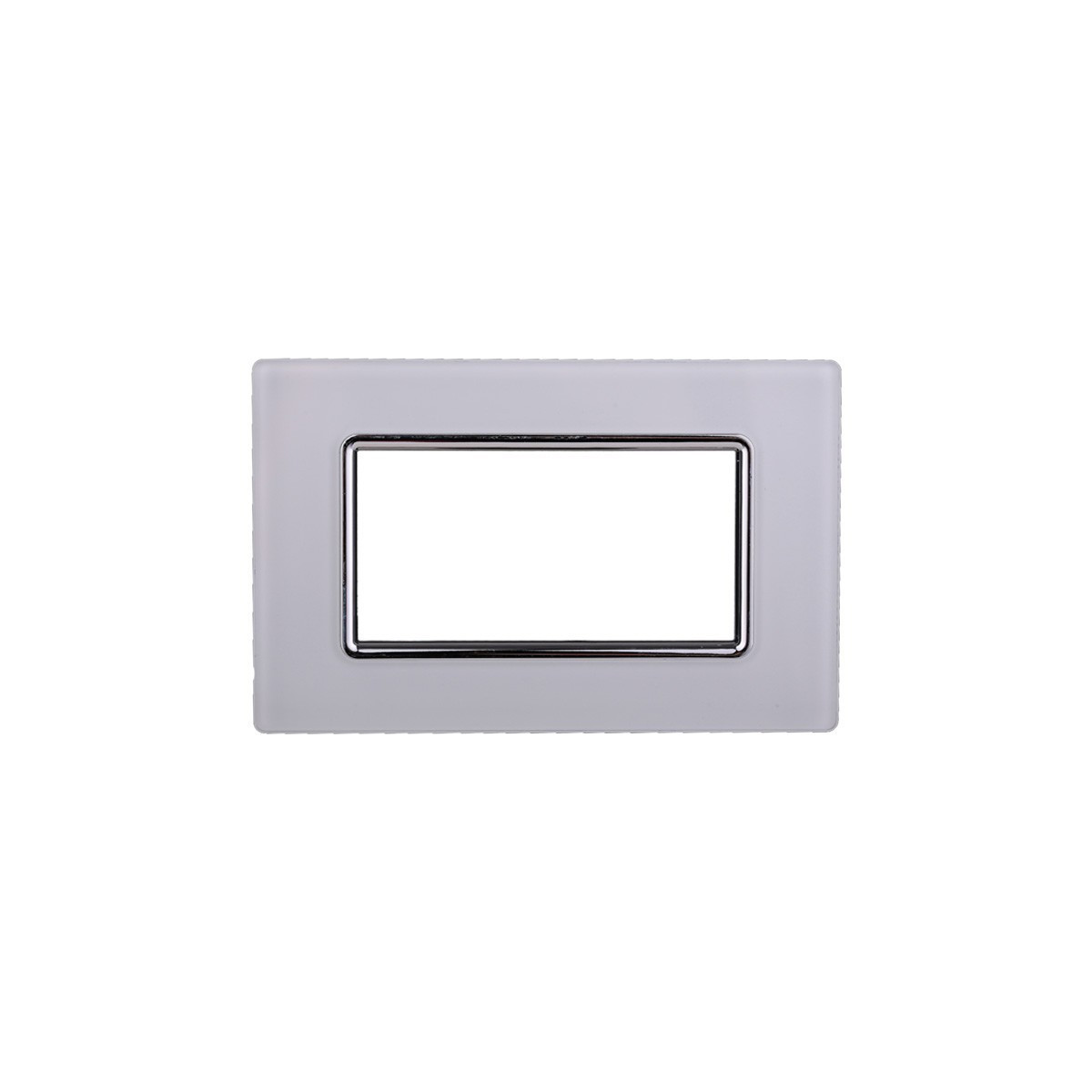 ETTROIT PLACCA IN VETRO 4 MODULI - SERIE SPACE - BIANCO (LN84401) Compatibile BTicino Living