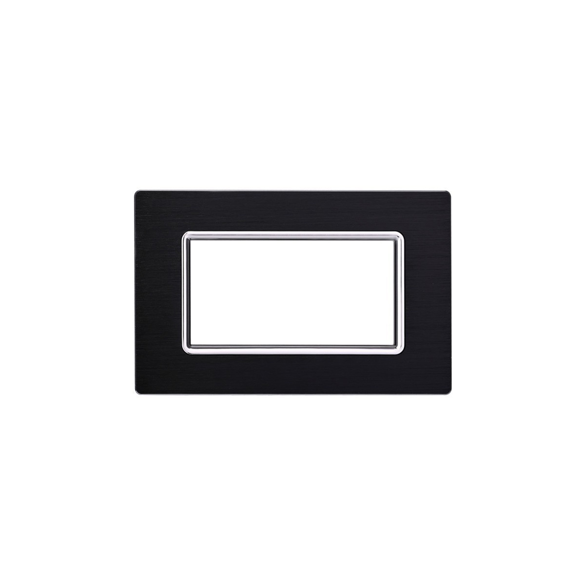 ETTROIT PLACCA IN ALLUMINIO 4 MODULI - SERIE SPACE - NERO (LN86402) Compatibile BTicino Living