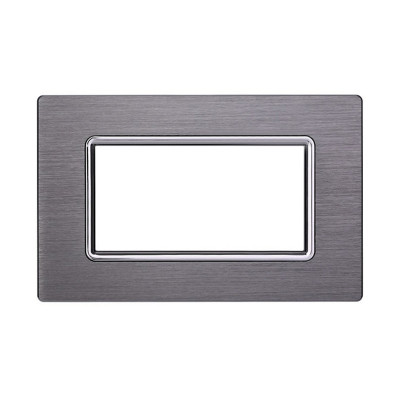 ETTROIT PLACCA IN ALLUMINIO 4 MODULI - SERIE SPACE - TITANIUM (LN86406) Compatibile BTicino Living