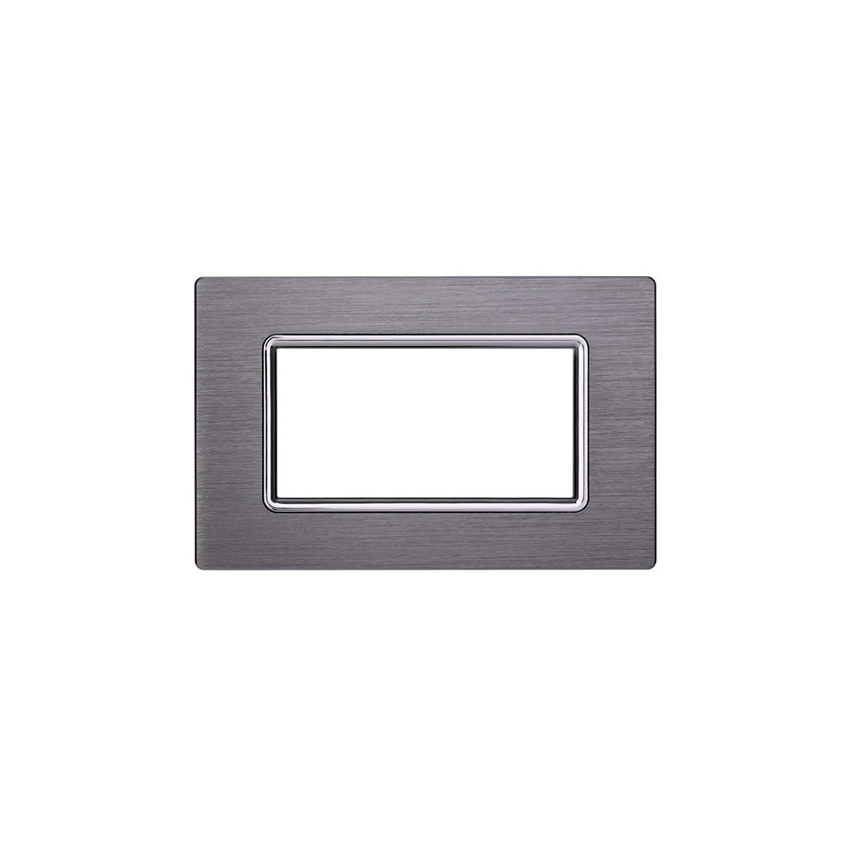 ETTROIT PLACCA IN ALLUMINIO 4 MODULI - SERIE SPACE - TITANIUM (LN86406) Compatibile BTicino Living