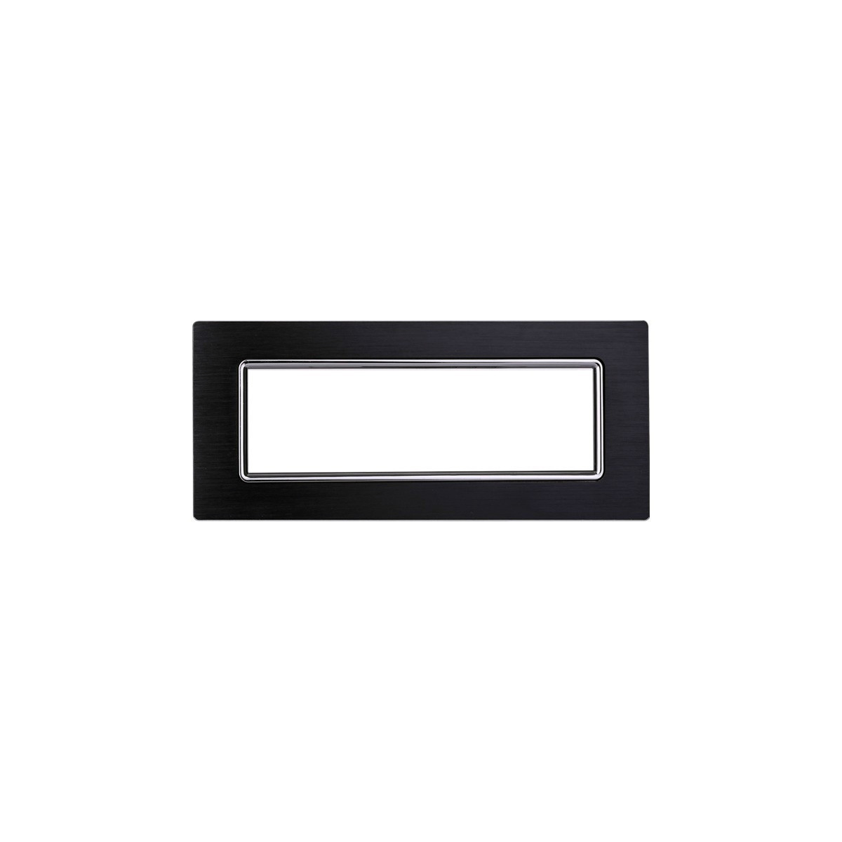 ETTROIT PLACCA IN ALLUMINIO 7 MODULI - SERIE SPACE - NERO (LN86702) Compatibile BTicino Living