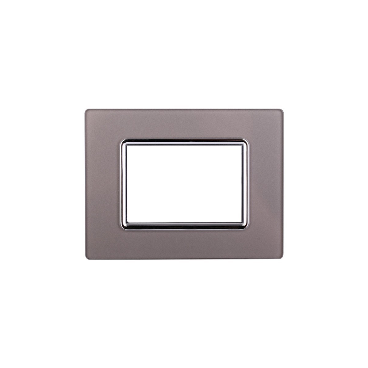 ETTROIT PLACCA IN VETRO 3 MODULI - SERIE SPACE - SILVER (LN84306) Compatibile BTicino Living