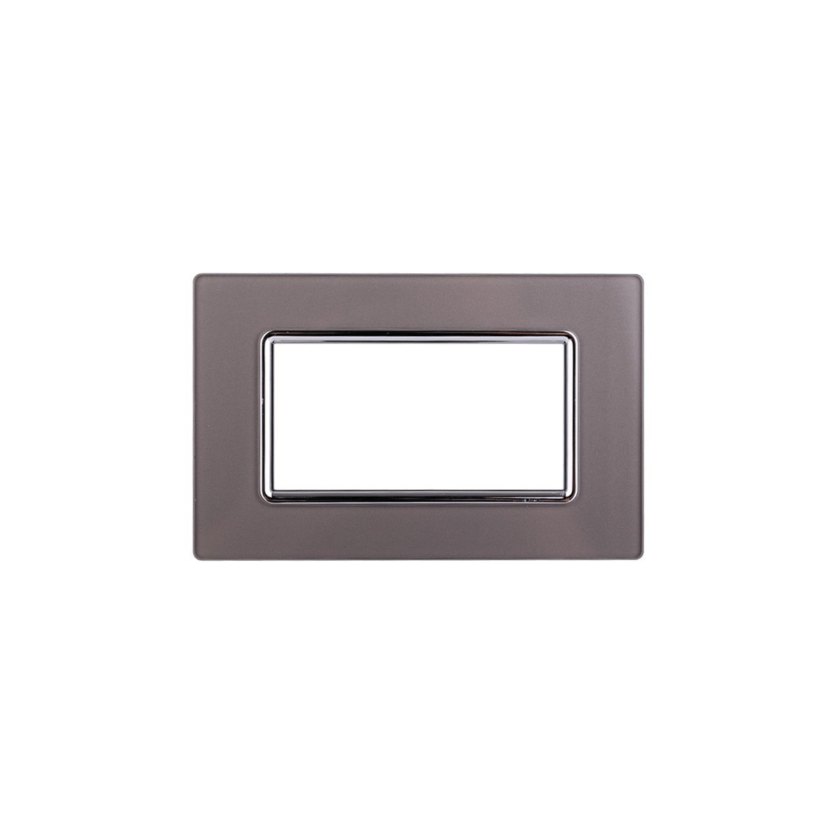 ETTROIT PLACCA IN VETRO 4 MODULI - SERIE SPACE - SILVER (LN84406) Compatibile BTicino Living