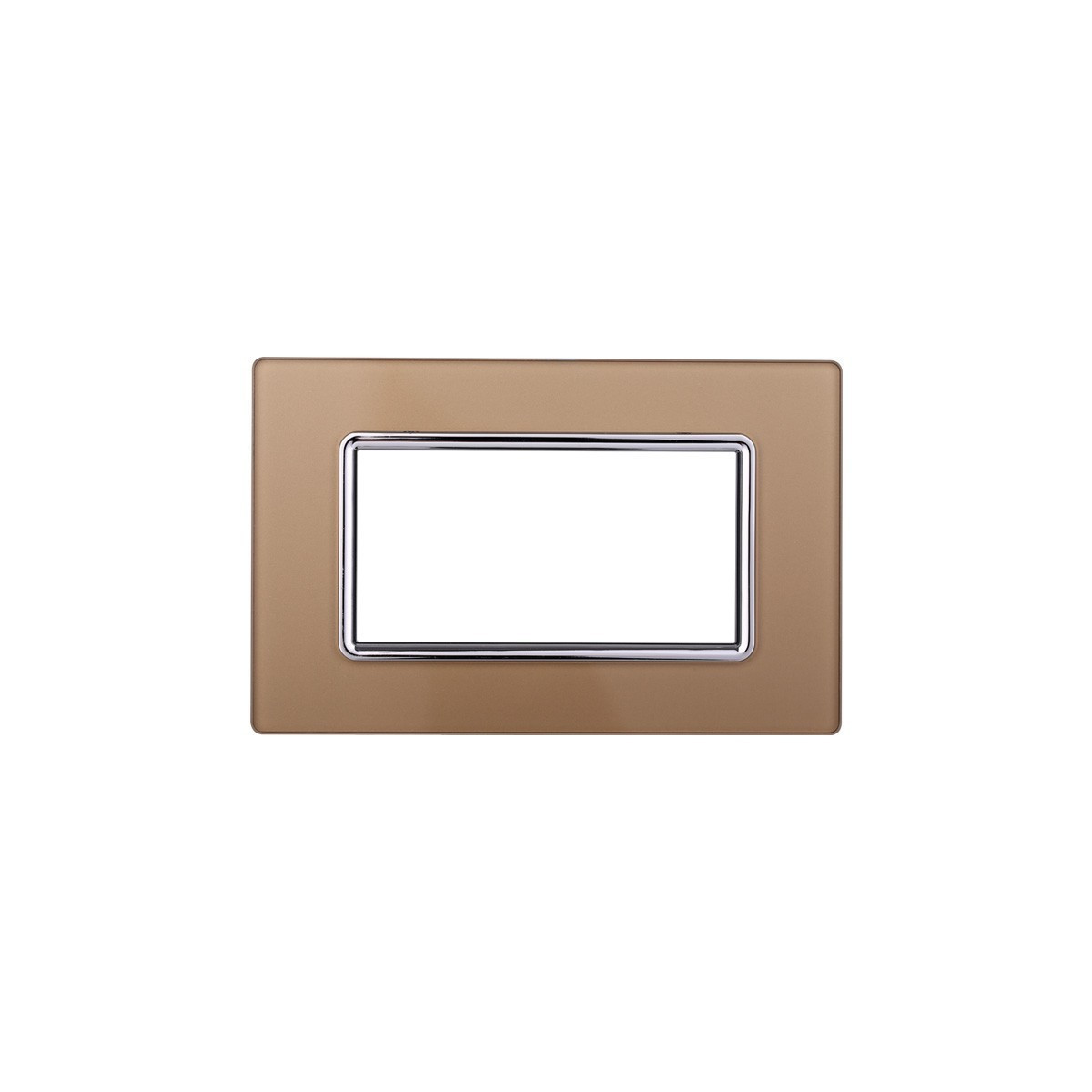 ETTROIT PLACCA IN VETRO 4 MODULI - SERIE SPACE - ORO (LN84411) Compatibile BTicino Living