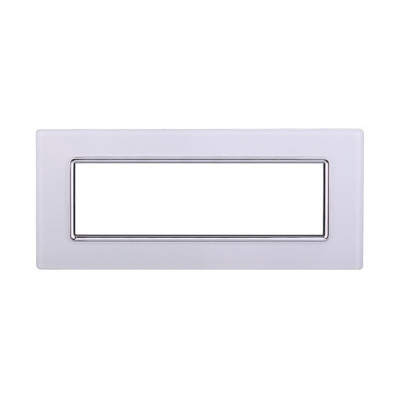 ETTROIT PLACCA IN VETRO 7 MODULI - SERIE SPACE - BIANCO (LN84701) Compatibile BTicino Living