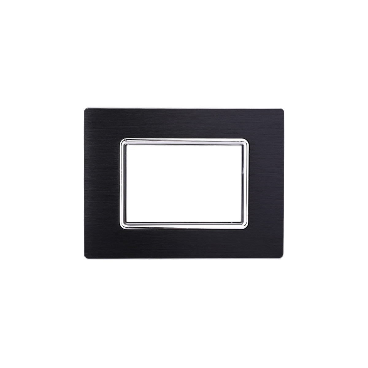 ETTROIT PLACCA IN ALLUMINIO 3 MODULI - SERIE SPACE - NERO (LN86302)