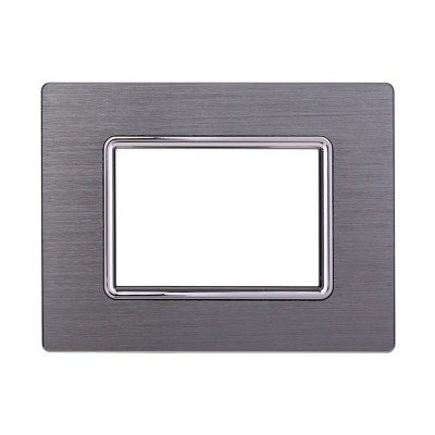 ETTROIT PLACCA IN ALLUMINIO 3 MODULI - SERIE SPACE - SILVER (LN86306)