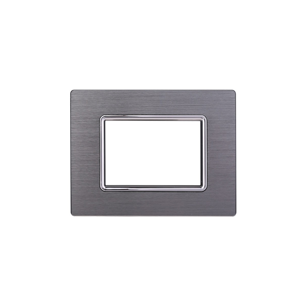 ETTROIT PLACCA IN ALLUMINIO 3 MODULI - SERIE SPACE - SILVER (LN86306)