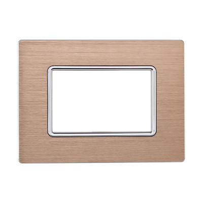 ETTROIT PLACCA IN ALLUMINIO 3 MODULI - SERIE SPACE - ORO (LN86311)