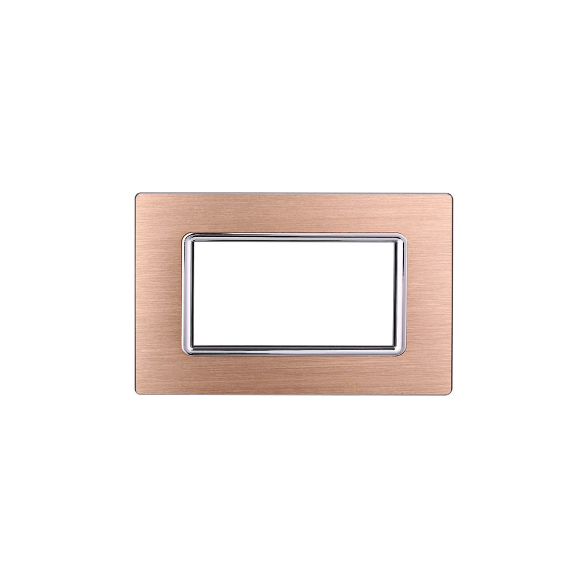 ETTROIT PLACCA IN ALLUMINIO 4 MODULI - SERIE SPACE - ORO (LN86411) Compatibile BTicino Living