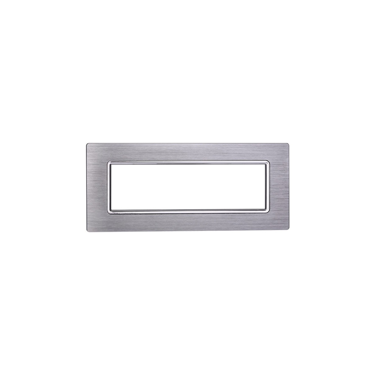 ETTROIT PLACCA IN ALLUMINIO 7 MODULI - SERIE SPACE - SILVER SPAZZOLATO (LN86717) Compatibile BTicino Living