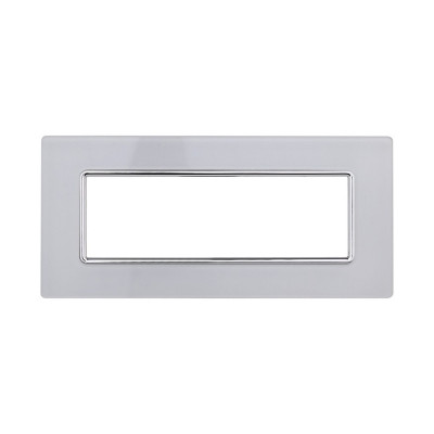 ETTROIT PLACCA IN VETRO 6 MODULI - SERIE SOLAR - BIANCO (MT84601) Compatibile BTicino Matix