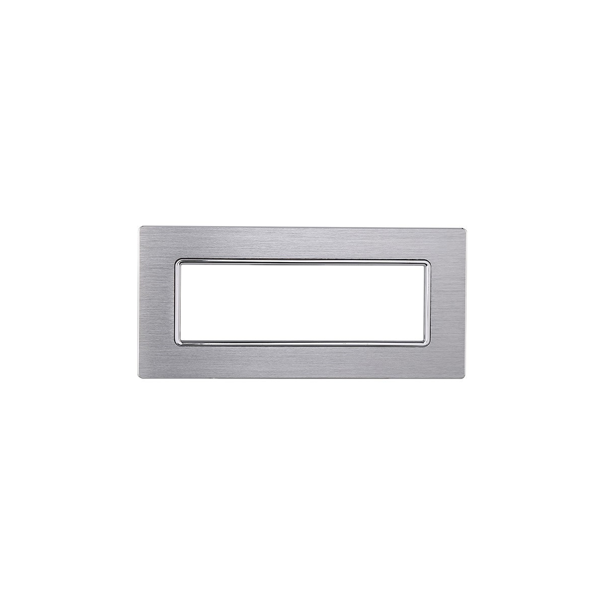 ETTROIT PLACCA IN ALLUMINIO 6 MODULI - SERIE SOLAR - ARGENTO LUCIDO (MT86617) Compatibile BTicino Matix