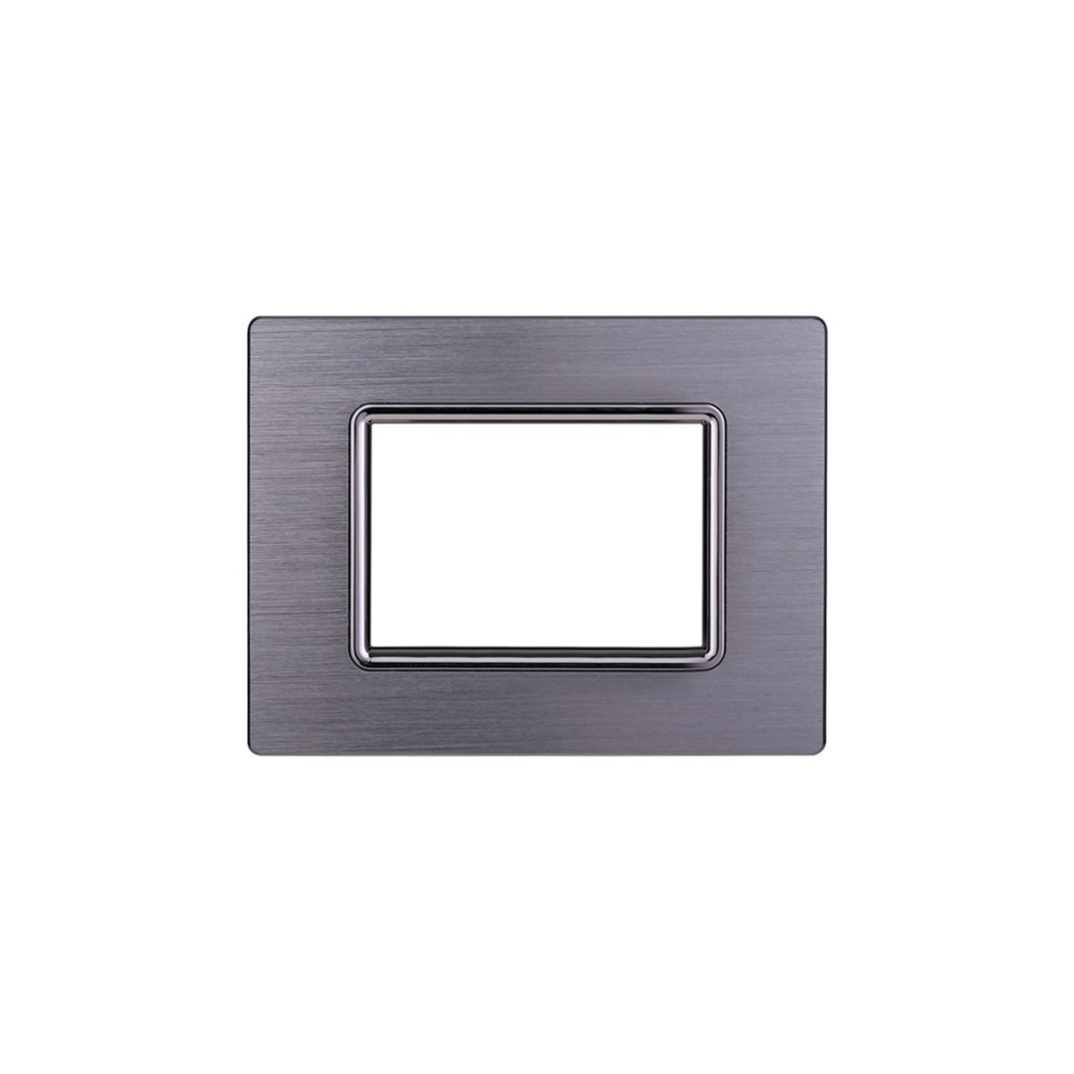 ETTROIT PLACCA IN ALLUMINIO 3 MODULI - SERIE SPACE - ARGENTO LUCIDO (LN86317) Compatibile BTicino Living