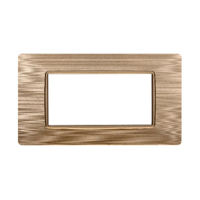 ETTROIT PLACCA IN PLASTICA 4 MODULI - SERIE STARLIGHT - ORO SATINATO (EV85411) Compatibile Vimar Plana