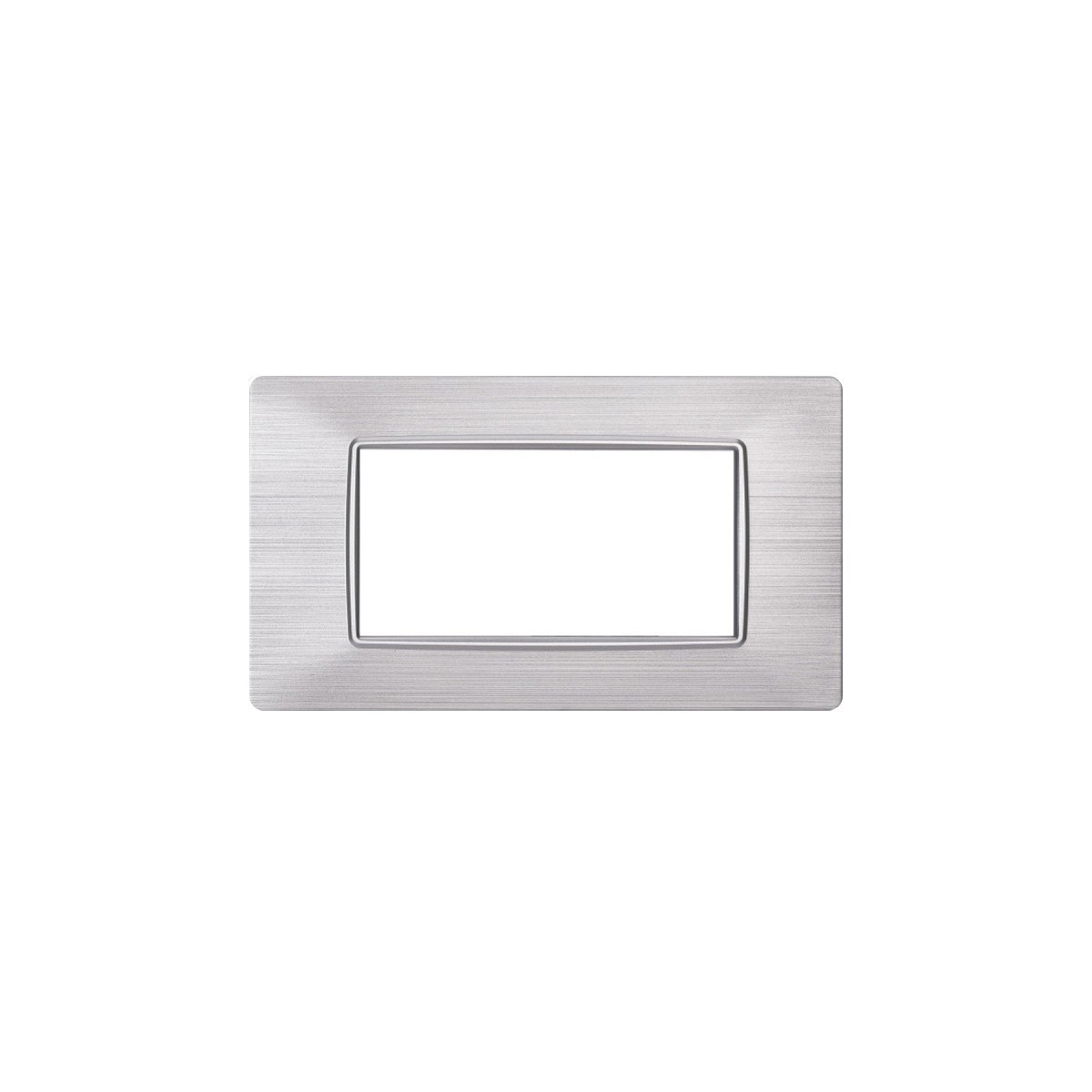 ETTROIT PLACCA IN PLASTICA 4 MODULI - SERIE STARLIGHT - ARGENTO SATINATO (EV85415) Compatibile Vimar Plana