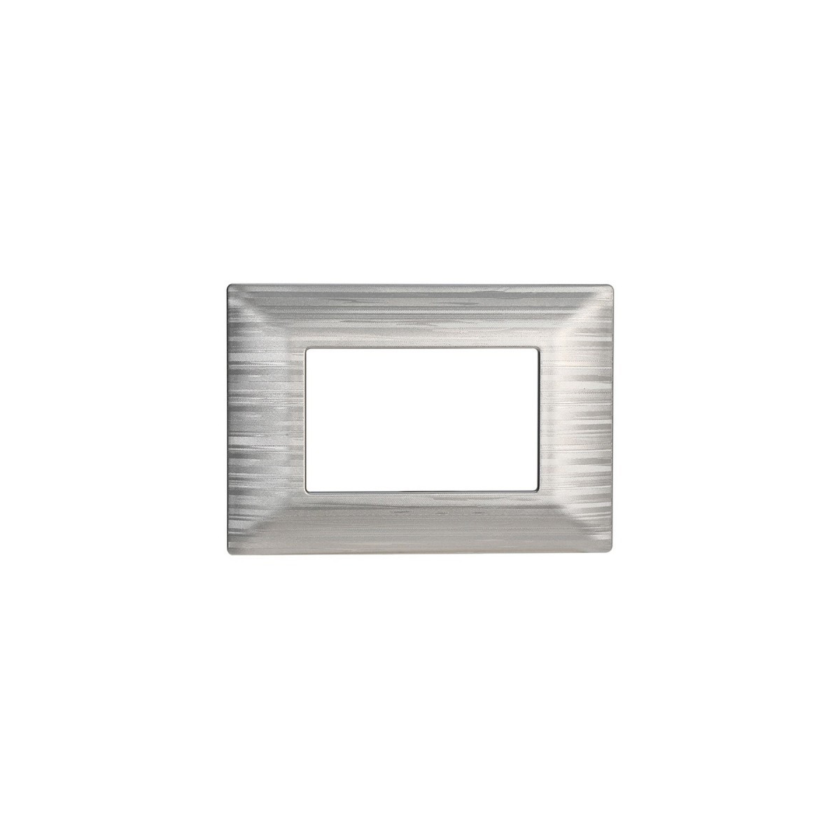 ETTROIT PLACCA IN PLASTICA 3 MODULI - SERIE STARLIGHT - ARGENTO SATINATO (EV85315) Compatibile Vimar Plana